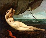 Nude reclining by the sea by Gustave Courbet